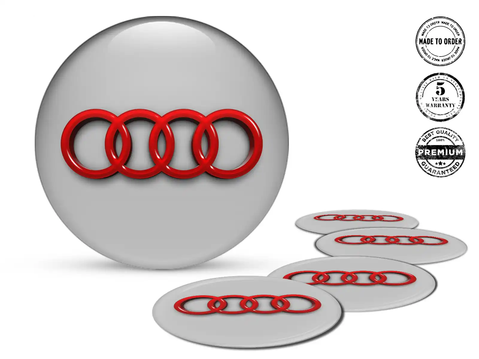 Audi Radembleme Stil Hochwertige Gewölbte Labels
